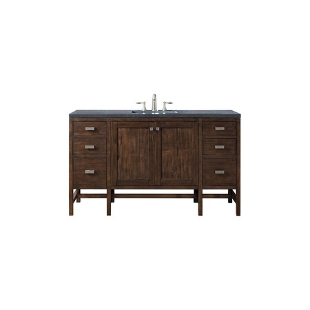James Martin Vanities Addison 60in Single Vanity, Mid-Century Acacia w/ 3 CM Charcoal Soapstone Quartz Top E444-V60S-MCA-3CSP